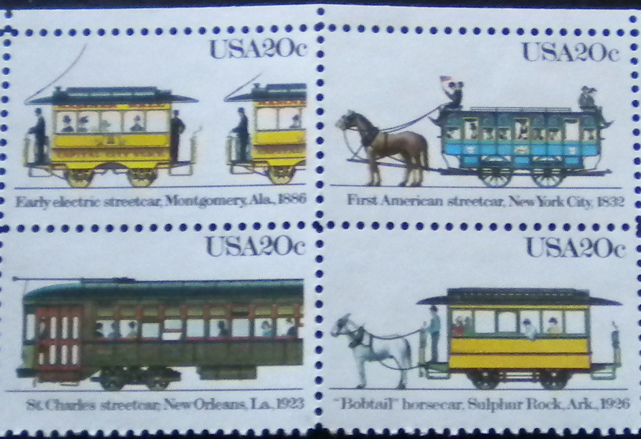 Street Car US Postage Stamps