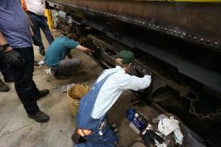 working on trucks