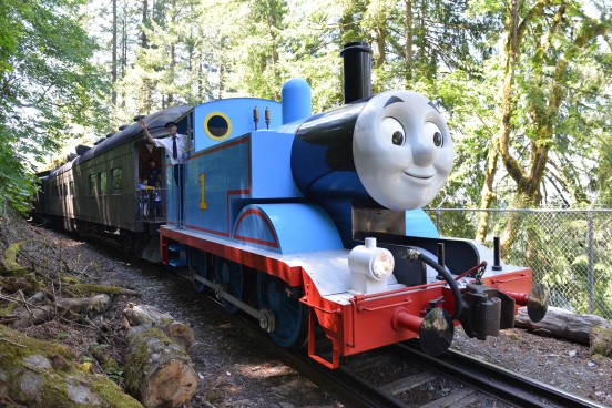 Thomas the Tank Engine crossing bridge 31.3 at Snoqualmie Falls